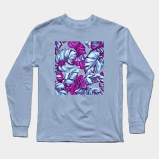 Tropical Leaves Camouflage Of Banana and Monstera 6 Long Sleeve T-Shirt